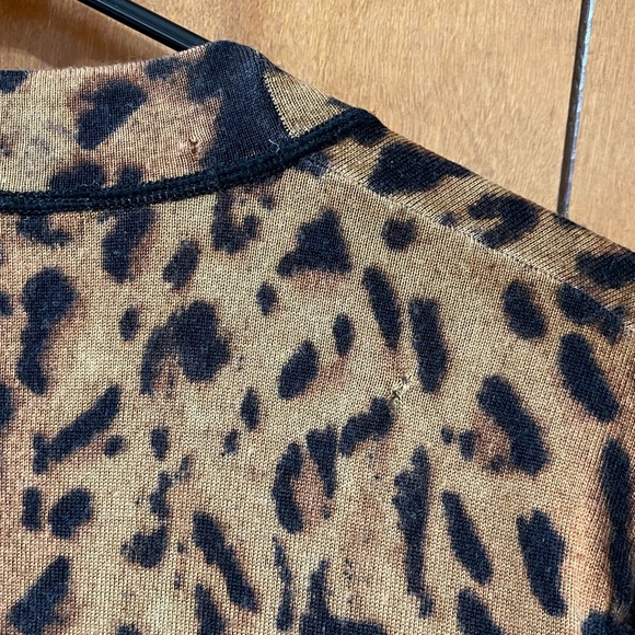 Tory Burch Leopard Print Cardigan Sweatshirt Sweater Coat Jacket Long Sleeve S - Picture 10 of 10